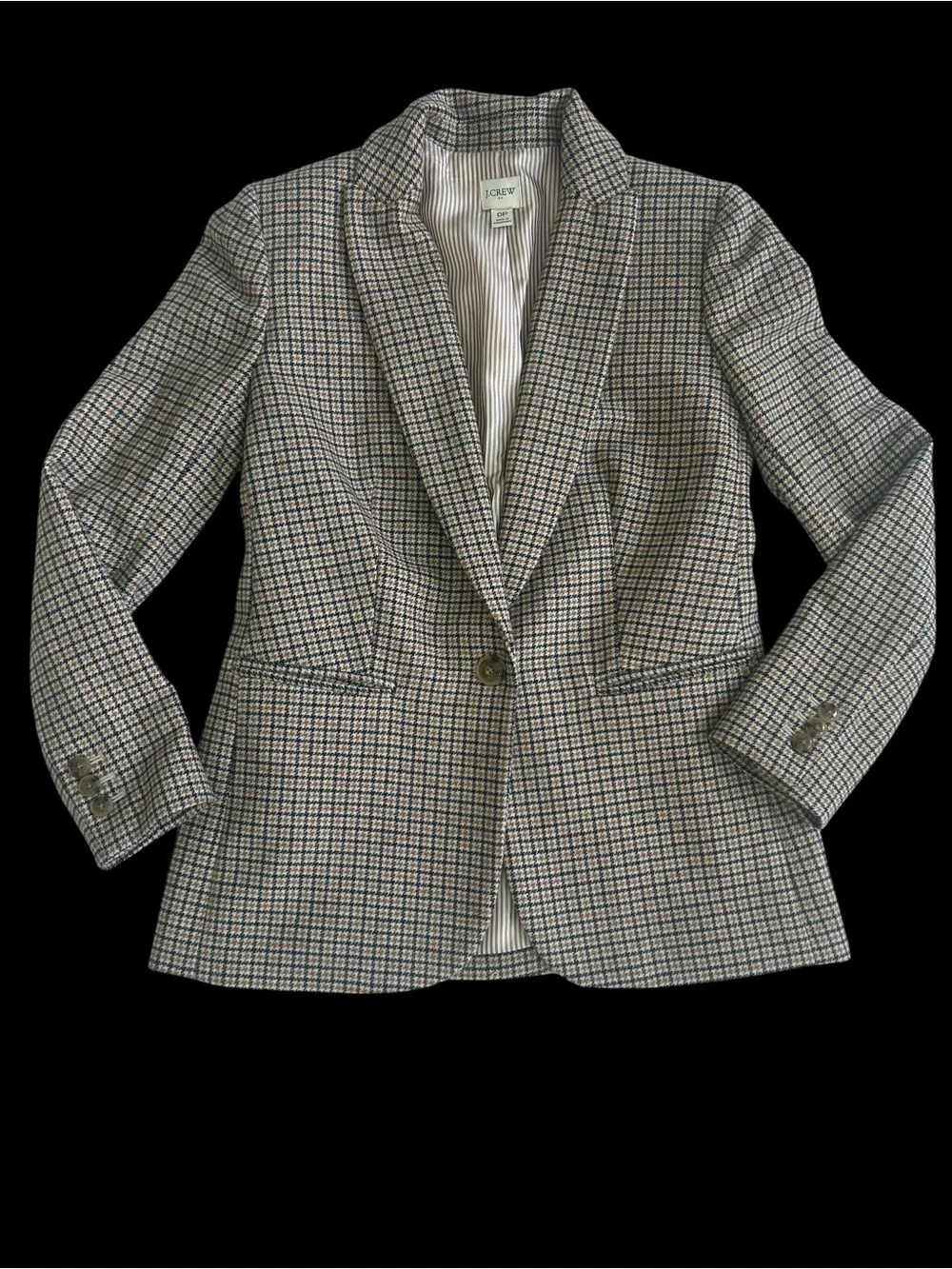 J. Crew Checked Wool-Blend Blazer in Gray and Blue